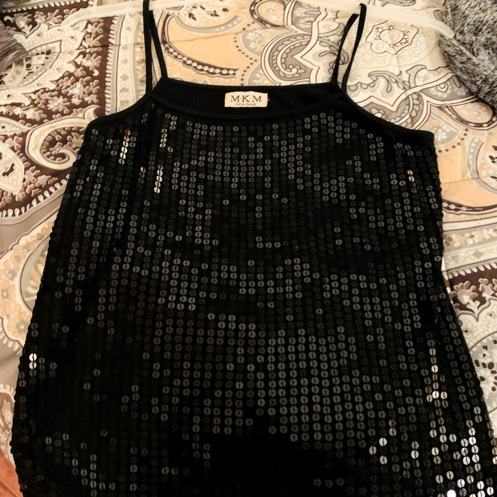 Black sequin top